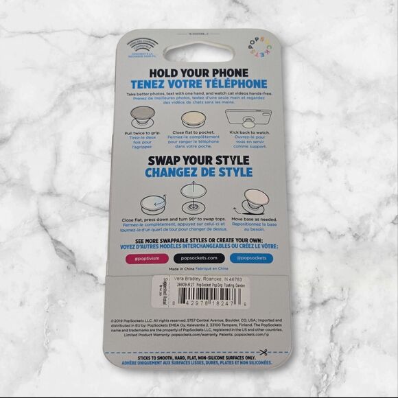 Popsockets Vera Bradley‎ Exclusive: Floating Garden Flowers Grip & Stand NEW - Picture 2 of 2